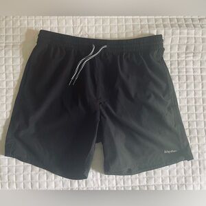 Like New Rhythm Mens Large Black Volley Shorts 6” inseam
